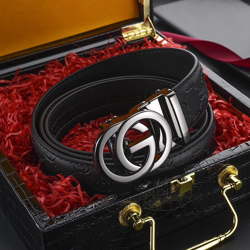 Men 3.4cm Luxury Brand Designer Automatic Buckle Belt