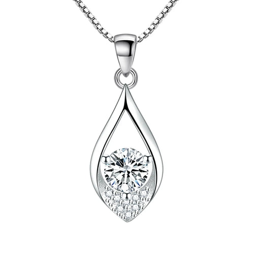 925 Sterling Silver Irregular Heart Moon Necklace