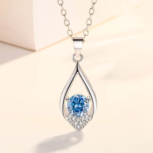 925 Sterling Silver Irregular Heart Moon Necklace