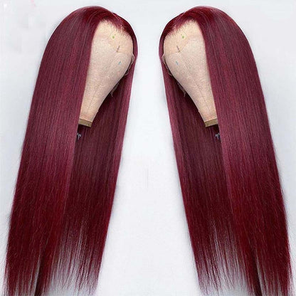 Full Headgear Long Straight Front Lace Wig Smooth Hair