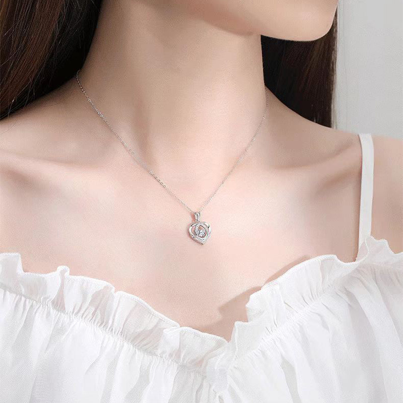 Beating Heart-shaped Necklace Women Lovestone Gift For Valentine's Day