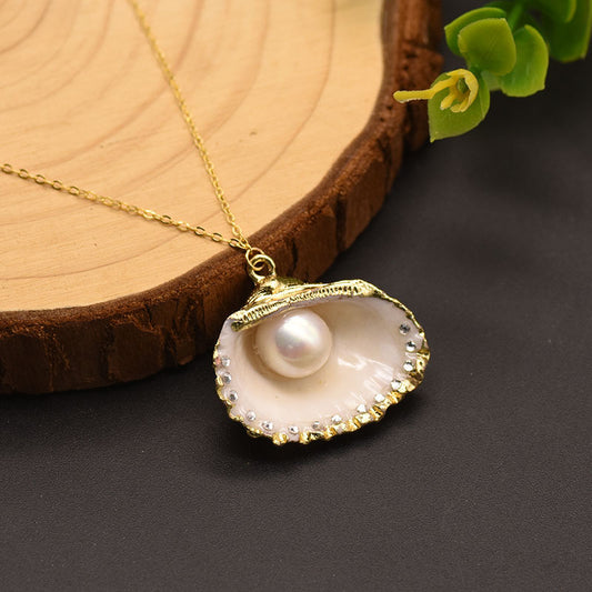 Pearl Necklace 925 Sterling Silver Shell Jewelry
