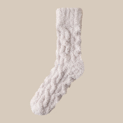 Winter Warm Fuzzy Coral Fleece Velvet Thickened Sleeping Floor Socks