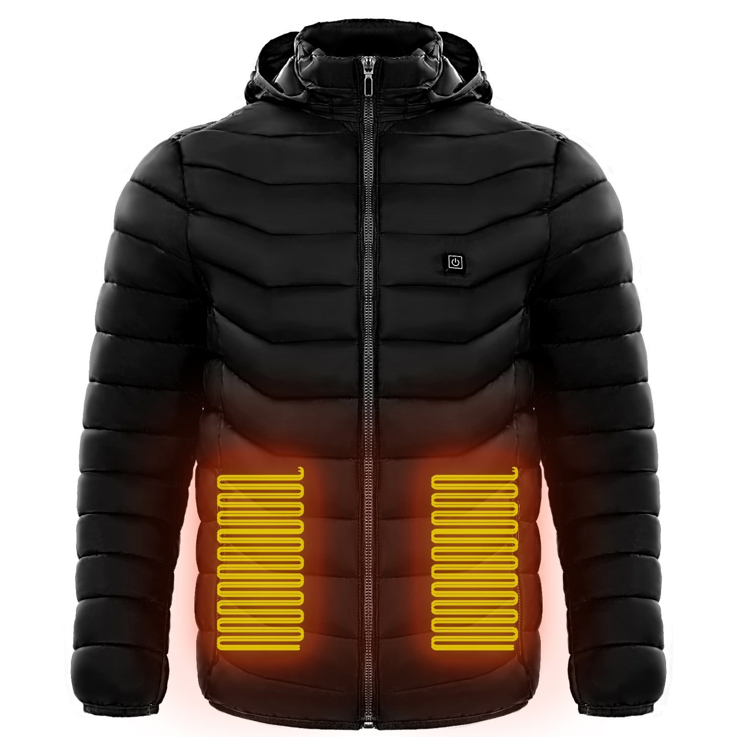 Men Heated Puffer Jacket Electric Heating Insulated Hood Windbreaker 9Heat Zones