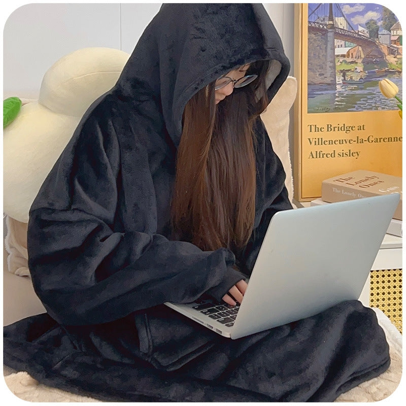 Hooded Blanket Nightgown: Cozy Warmth for Stylish Students!