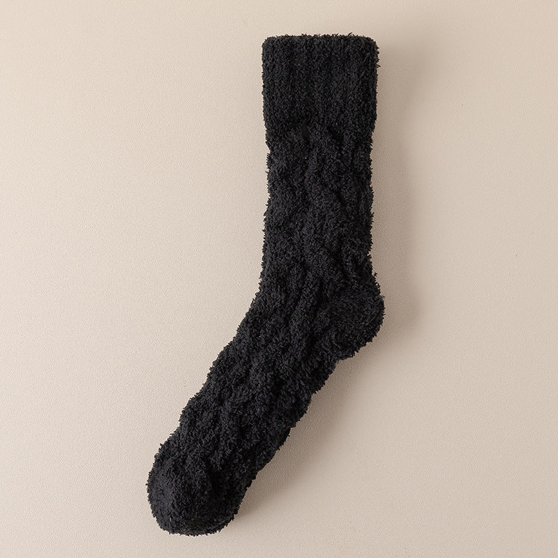 Winter Warm Fuzzy Coral Fleece Velvet Thickened Sleeping Floor Socks