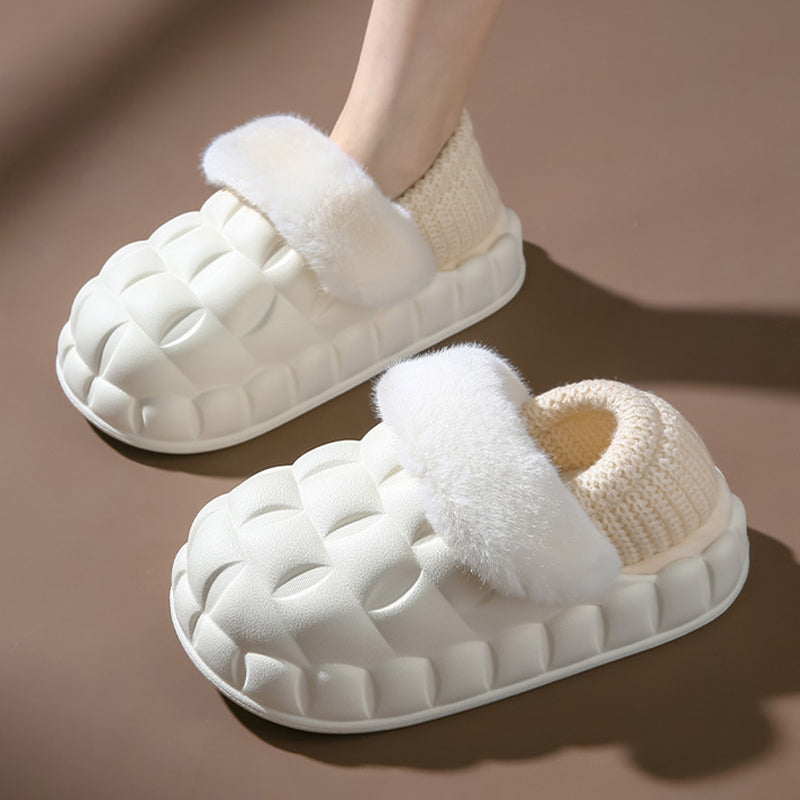 Women Bubble Shoes With Foldable Heel Warm Indoor House Slippers