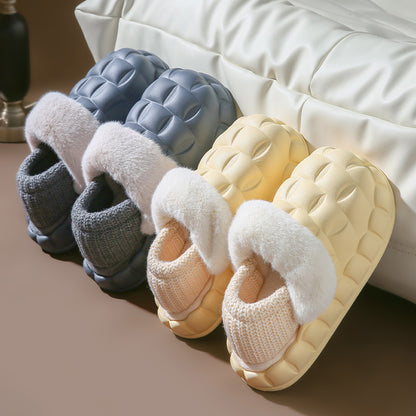 Women Bubble Shoes With Foldable Heel Warm Indoor House Slippers