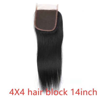 Real human hair straight natural color wig hair extension
