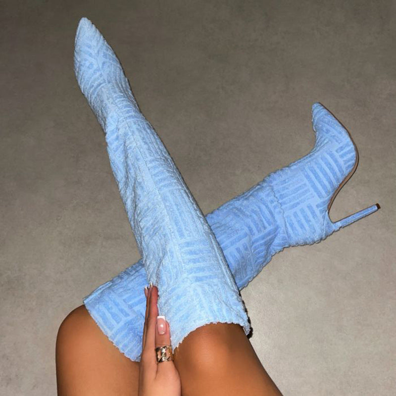 Sexy Suede Pattern High Heel Boots