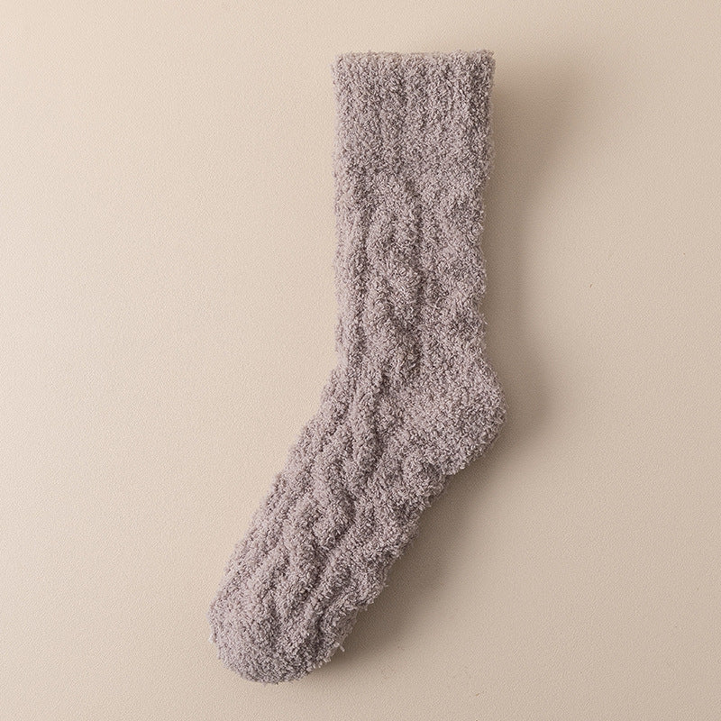 Winter Warm Fuzzy Coral Fleece Velvet Thickened Sleeping Floor Socks