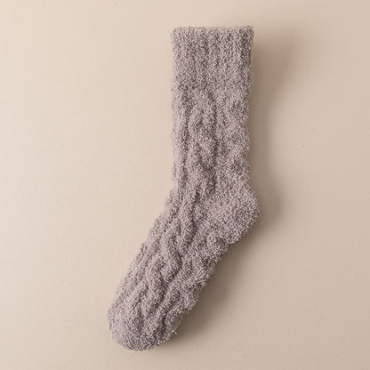 Winter Warm Fuzzy Coral Fleece Velvet Thickened Sleeping Floor Socks