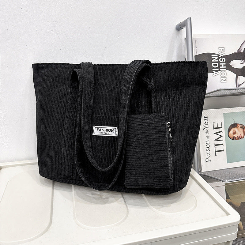 Winter Chic: Corduroy Shoulder Bag Set