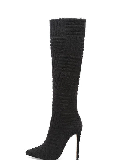 Sexy Suede Pattern High Heel Boots