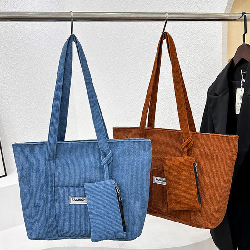 Winter Chic: Corduroy Shoulder Bag Set