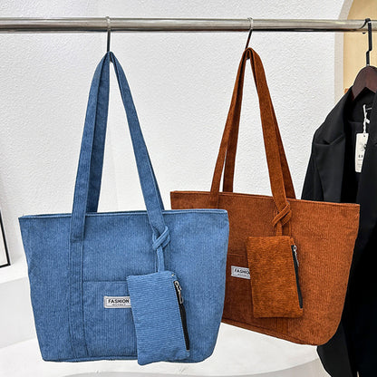 Winter Chic: Corduroy Shoulder Bag Set