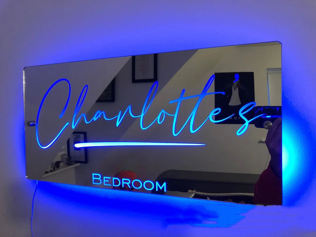 Name in Lights: LED Mirror for Personalized Bedroom Brilliance