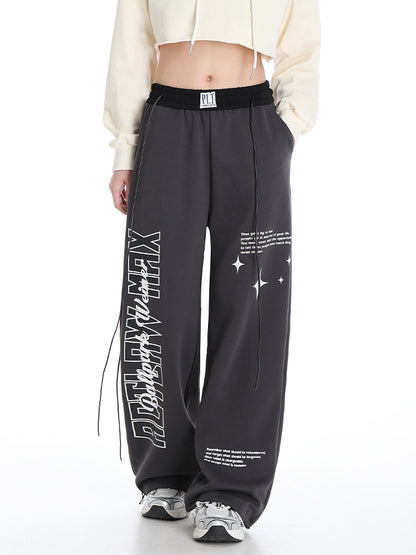 Loose Drooping High Waist Slimming Straight Mop Sports Leisure Pants