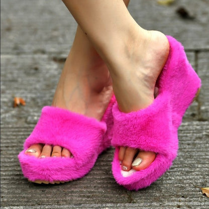 Wedge Heels Hair Shoes For Women