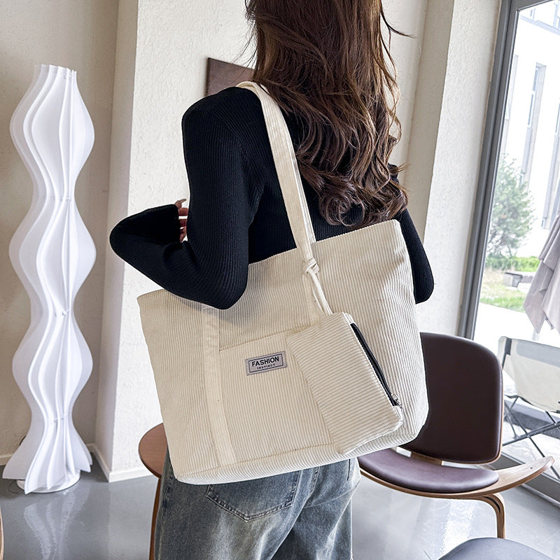 Winter Chic: Corduroy Shoulder Bag Set