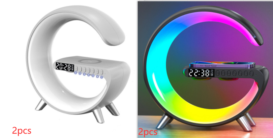 Intelligent G Shaped LED Lamp Bluetooth Wireless Charger Atmosphere Lamp