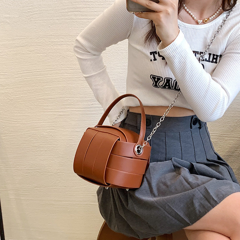 Leather Handbags For Women Vintage Spliced Fashionable