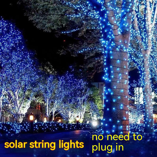 Solar-powered String Lights 8 Function LED Outdoor Waterproof