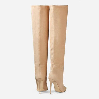 Stiletto High Heels Over The Knee Boots Suede Sleeve Women's Boots Large Size