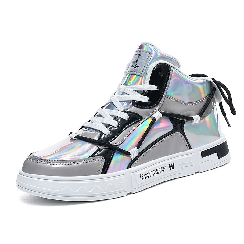 High-top Color Matching Lace Up Sneakers