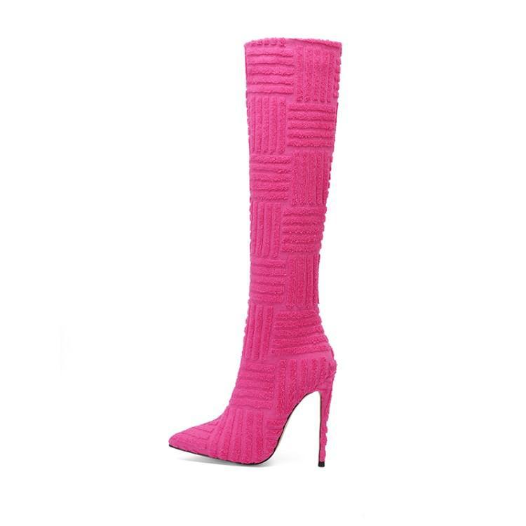 Sexy Suede Pattern High Heel Boots