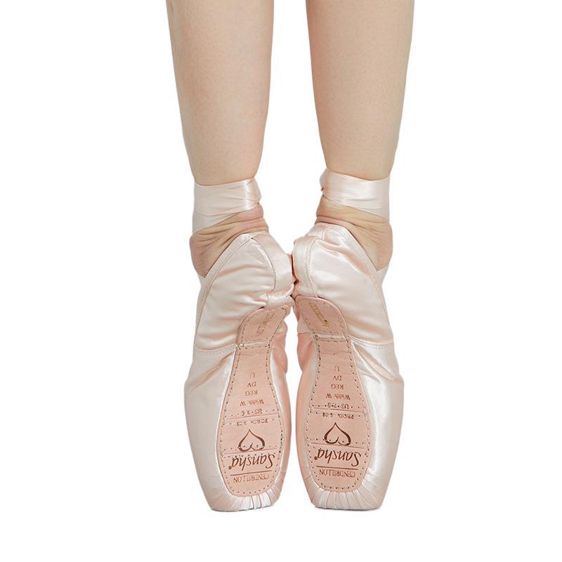 Lace-up Ballet Shoes Satin Leather Pointe Shoes