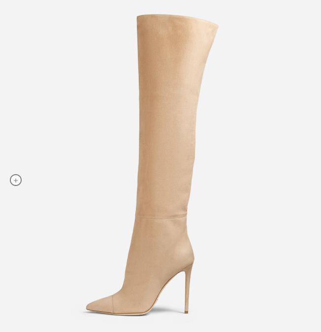 Stiletto High Heels Over The Knee Boots Suede Sleeve Women's Boots Large Size