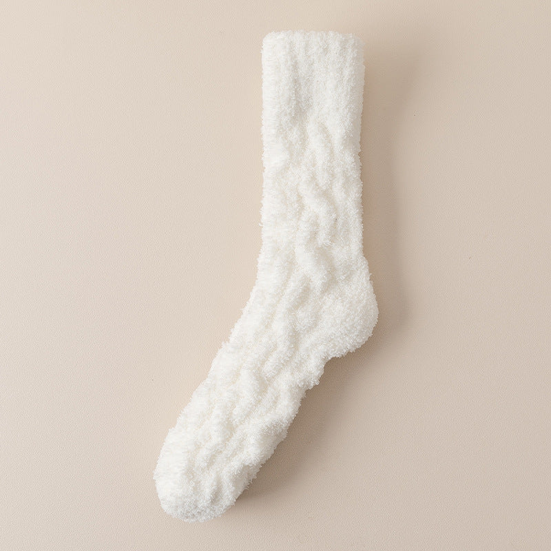 Winter Warm Fuzzy Coral Fleece Velvet Thickened Sleeping Floor Socks