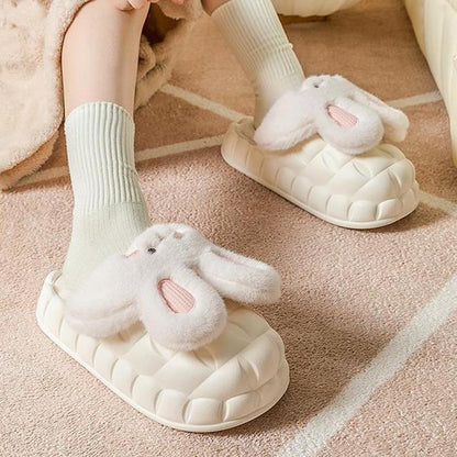 Cute Rabbit Fuzzy Detachable Washable House Shoes