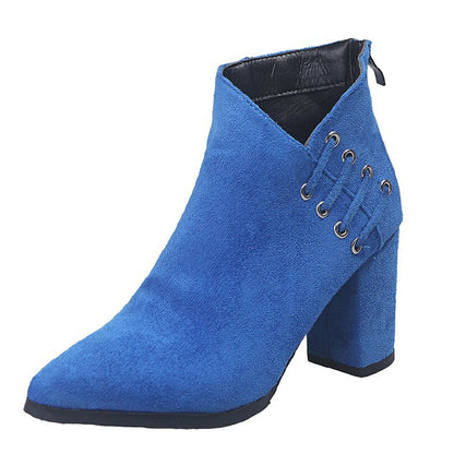 Fashion Ankle Boots Women Pointed-toe Zipper Shoes Lady