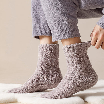 Winter Warm Fuzzy Coral Fleece Velvet Thickened Sleeping Floor Socks